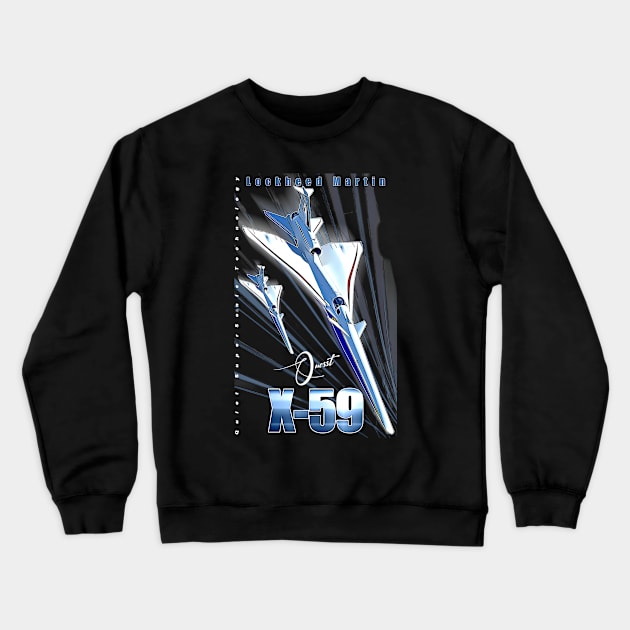 Lockheed Martin X-59 Quesst QueSST Supersonic Aircraft Crewneck Sweatshirt by aeroloversclothing